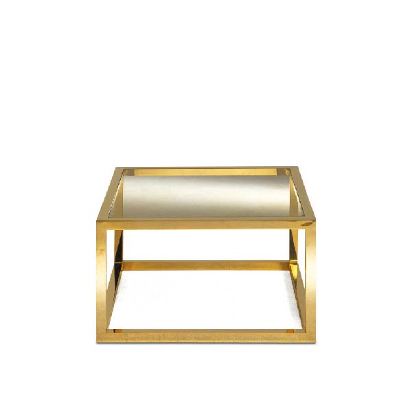 Zanaboni Elegant Central Coffee Table In Brass And Bronzed Glass