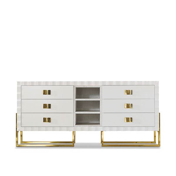 Zanaboni Lacquered Chest Of Drawers With Bronzed Brass Details